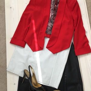 Red cropped jacket by Aryn K